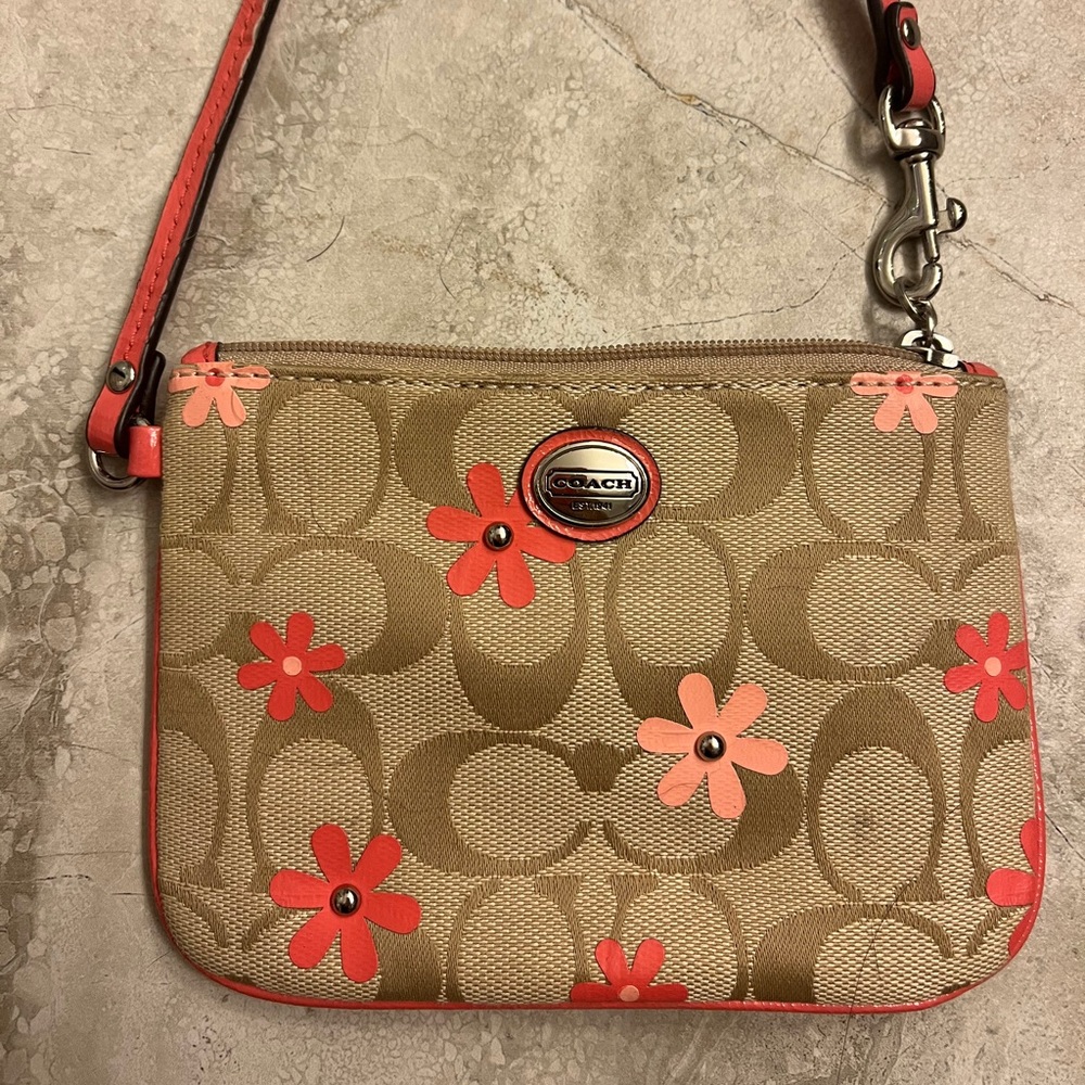 Coach Floral Wristlet
